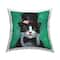 Stupell Industries Good Sir Top Hat Cat Green Background Throw Pillow, 18" x 18"